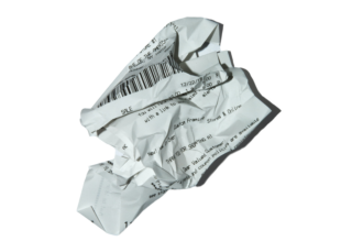 Crumpled receipt